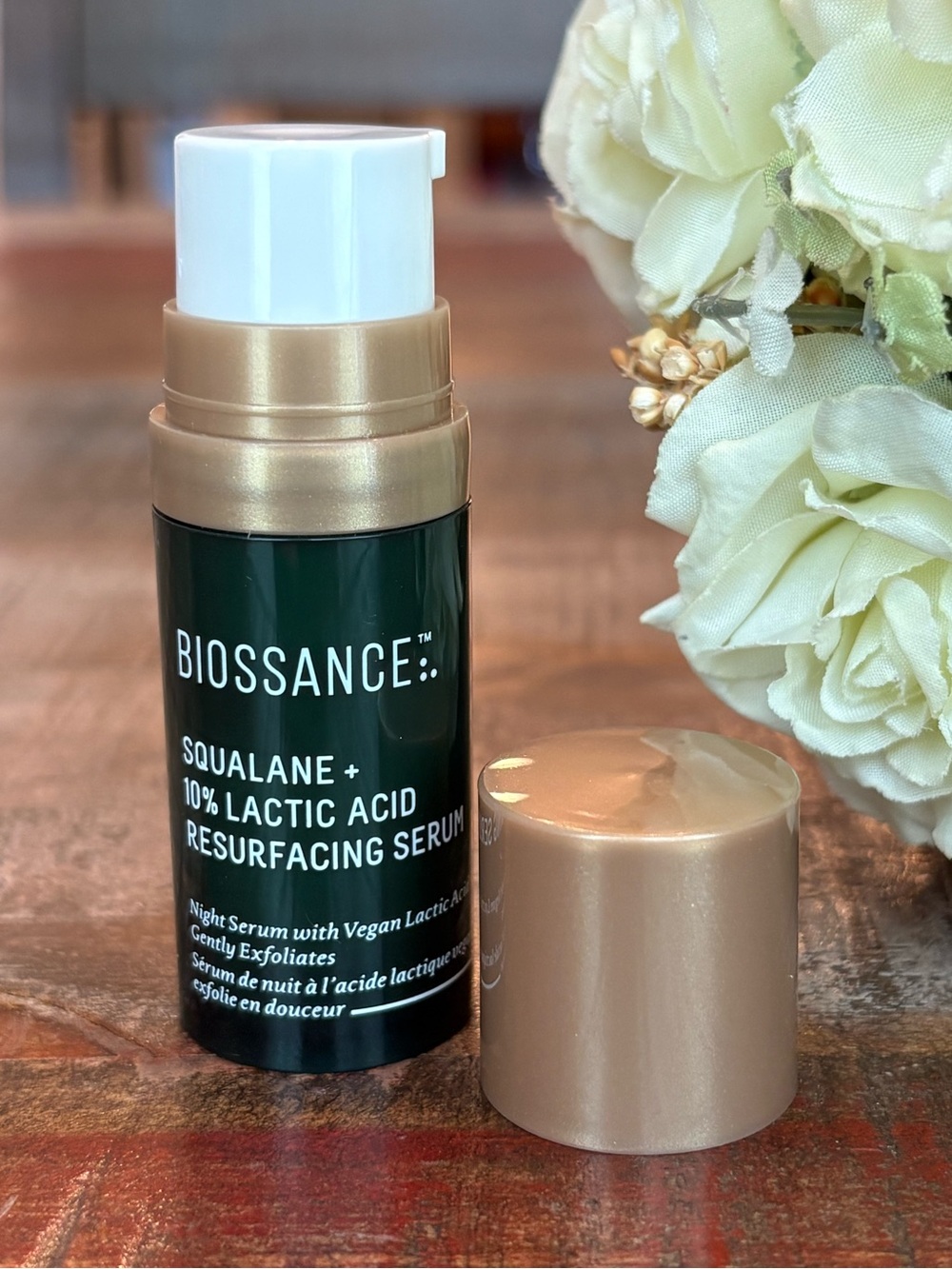 New BIOSSANCE Squalane + 10% Lactic Acid RESURFACING Night SERUM 10 ml